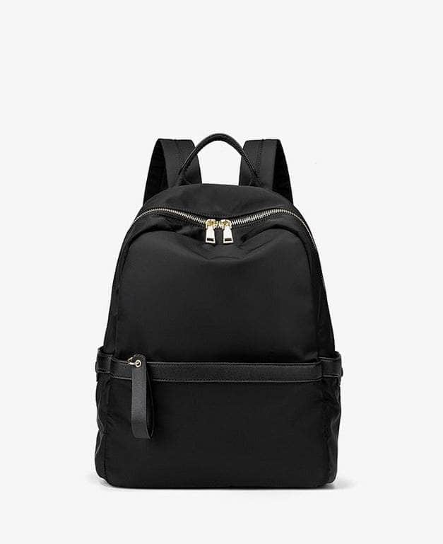 Nylon Monochrome Waterproof Backpack Black