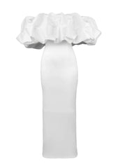 Off-Shoulder Large Ruffles Column Dress