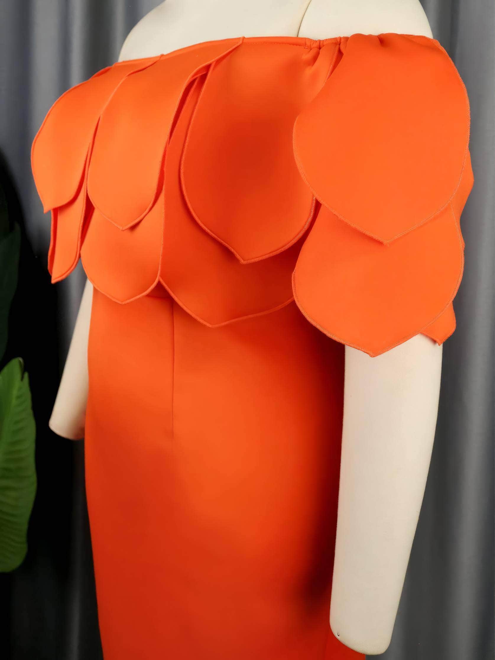 Off-Shoulder Layer Ruffled Detailed Scuba Dress
