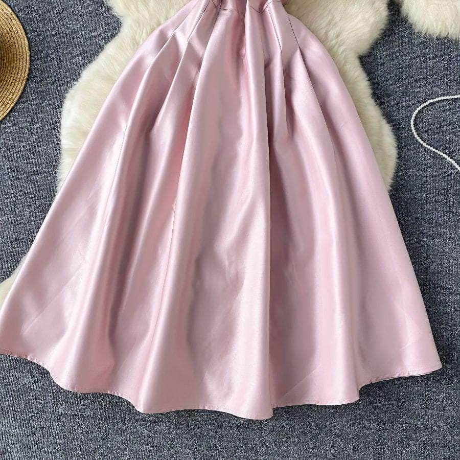 Off Shoulder Satin Aline V Neck Prom Cocktail Dress