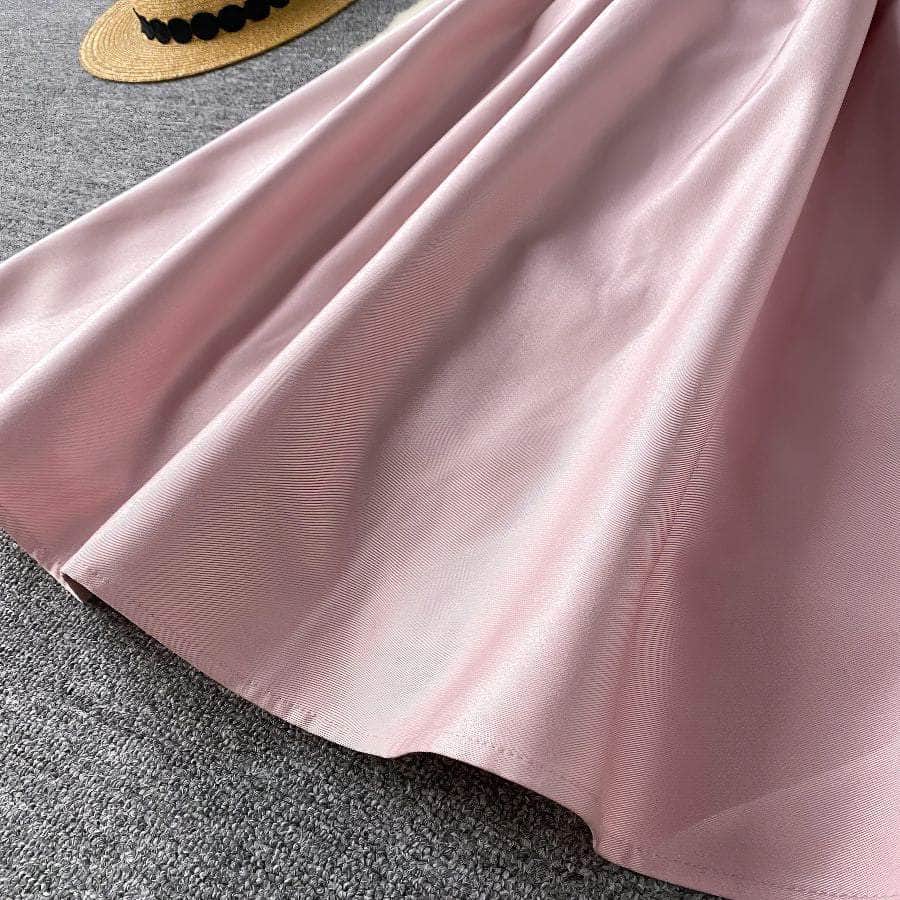 Off Shoulder Satin Aline V Neck Prom Cocktail Dress