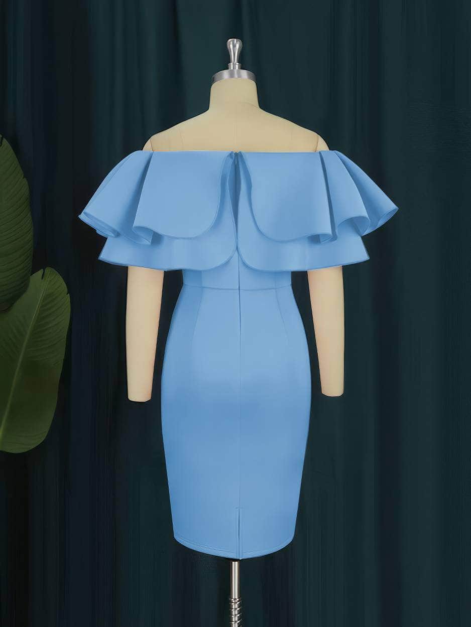 Off-Shoulder Tiered Ruffled Slimfit Mini Dress