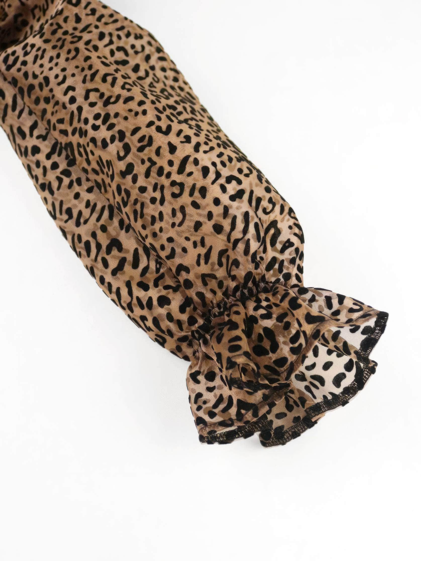 Offshoulder Leopard Print Mesh Bodycon Tube Dress