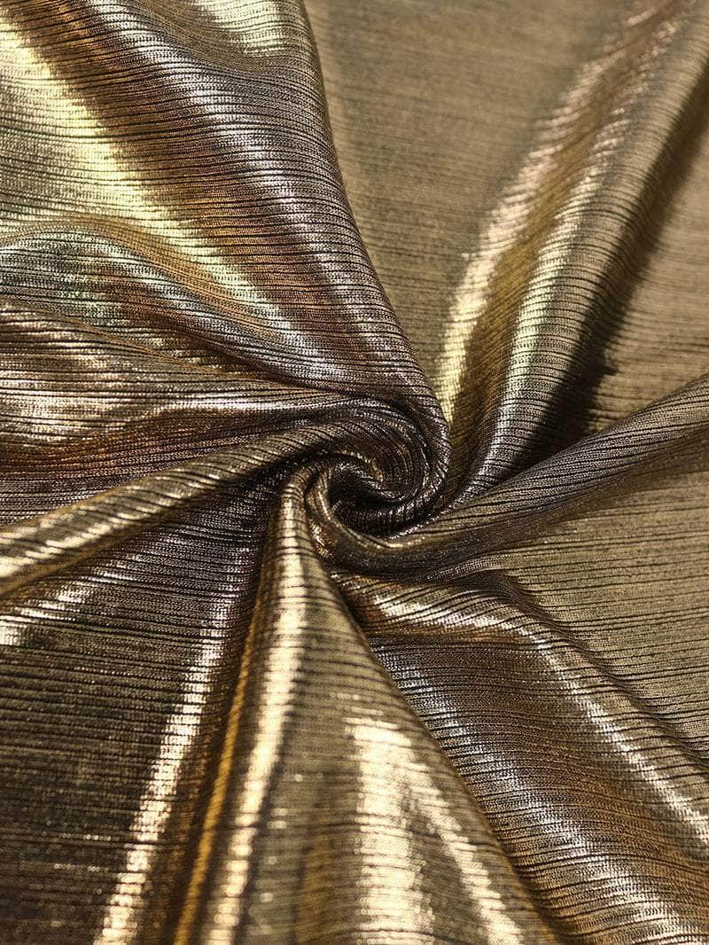 One-Shoulder Pleated Cape Gold Metallic Dress