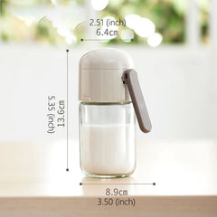 Onlycook Glass Uniform Control Seasoning Bottle - Press for Pepper, Salt, Spice, Sugar - BBQ Condiment Jar 180ml