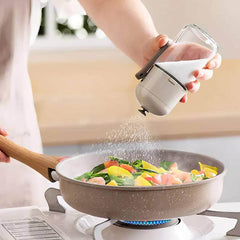 Onlycook Glass Uniform Control Seasoning Bottle - Press for Pepper, Salt, Spice, Sugar - BBQ Condiment Jar 180ml
