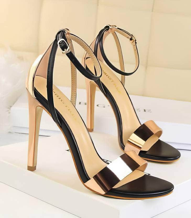 Open Toe Ankle Strap Stiletto Heels