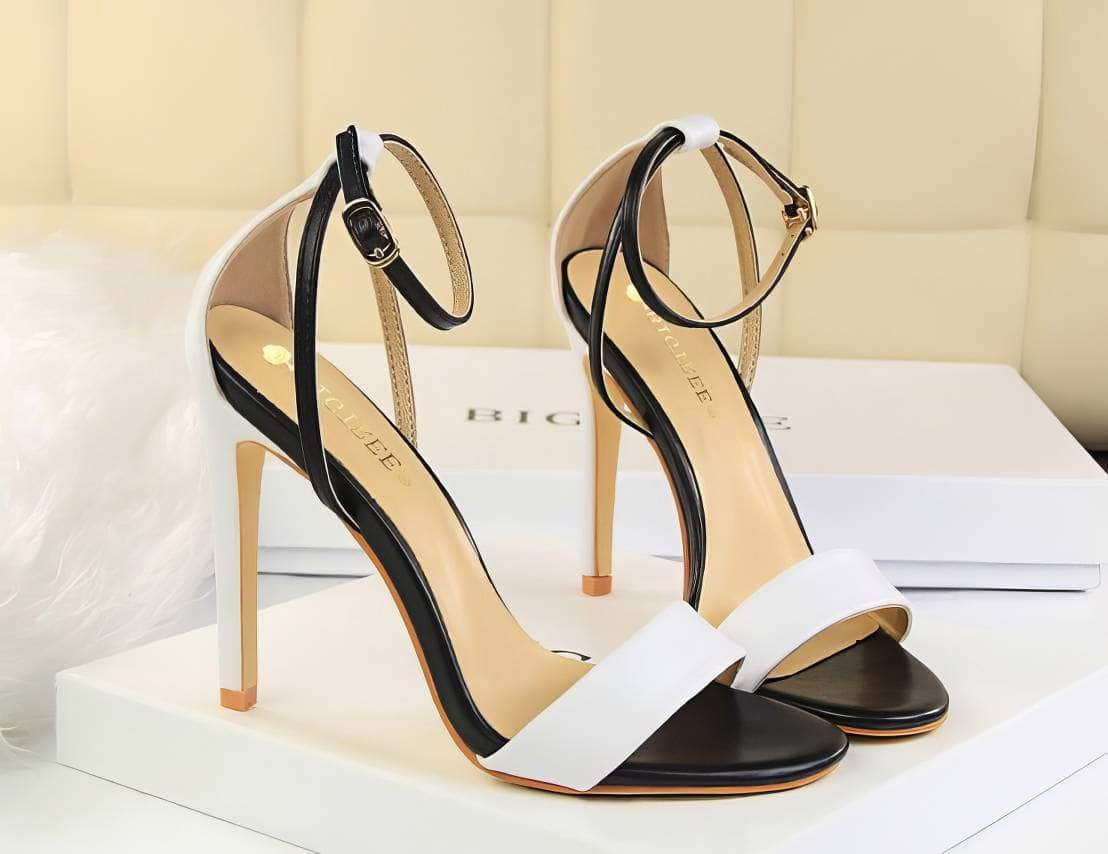 Open Toe Ankle Strap Stiletto Heels