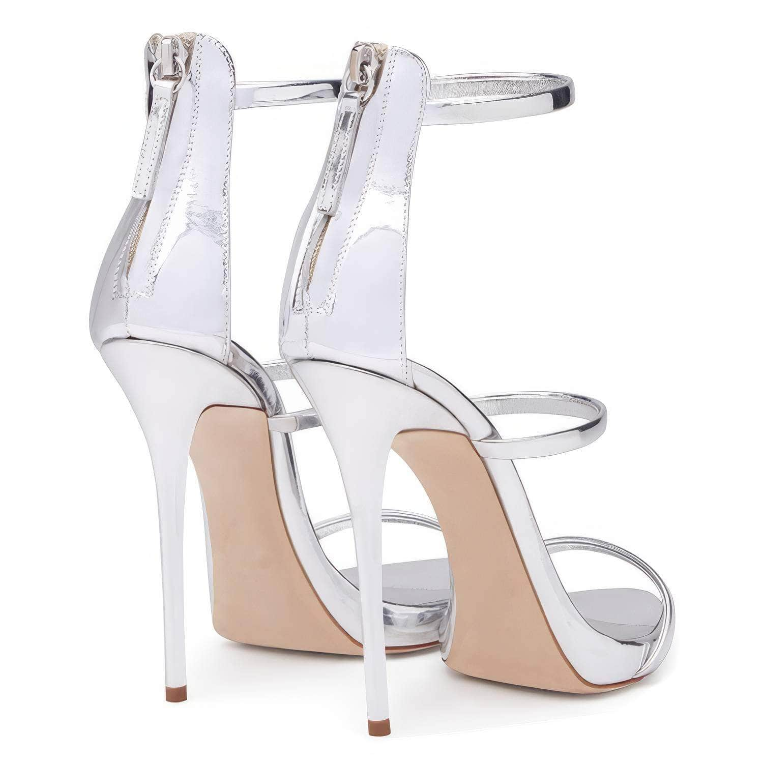 Open Toe Three Strap High Heels