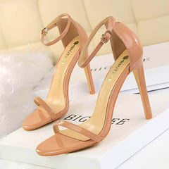 Open Toes Ankle Strap Sandal Stilettos EU 33 / PeachPuff / 8CM