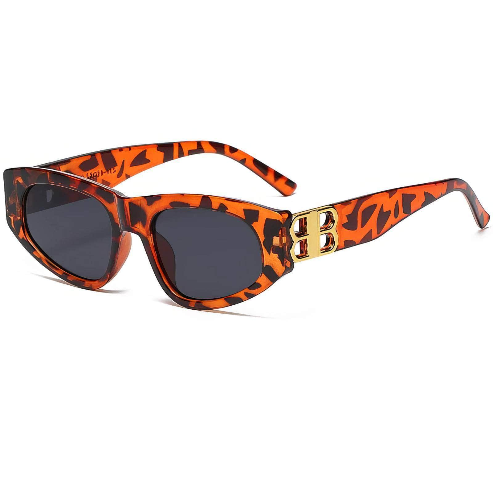 Oval Cat Eye Fashionable Eyewear Leopard Grain/Black / Resin