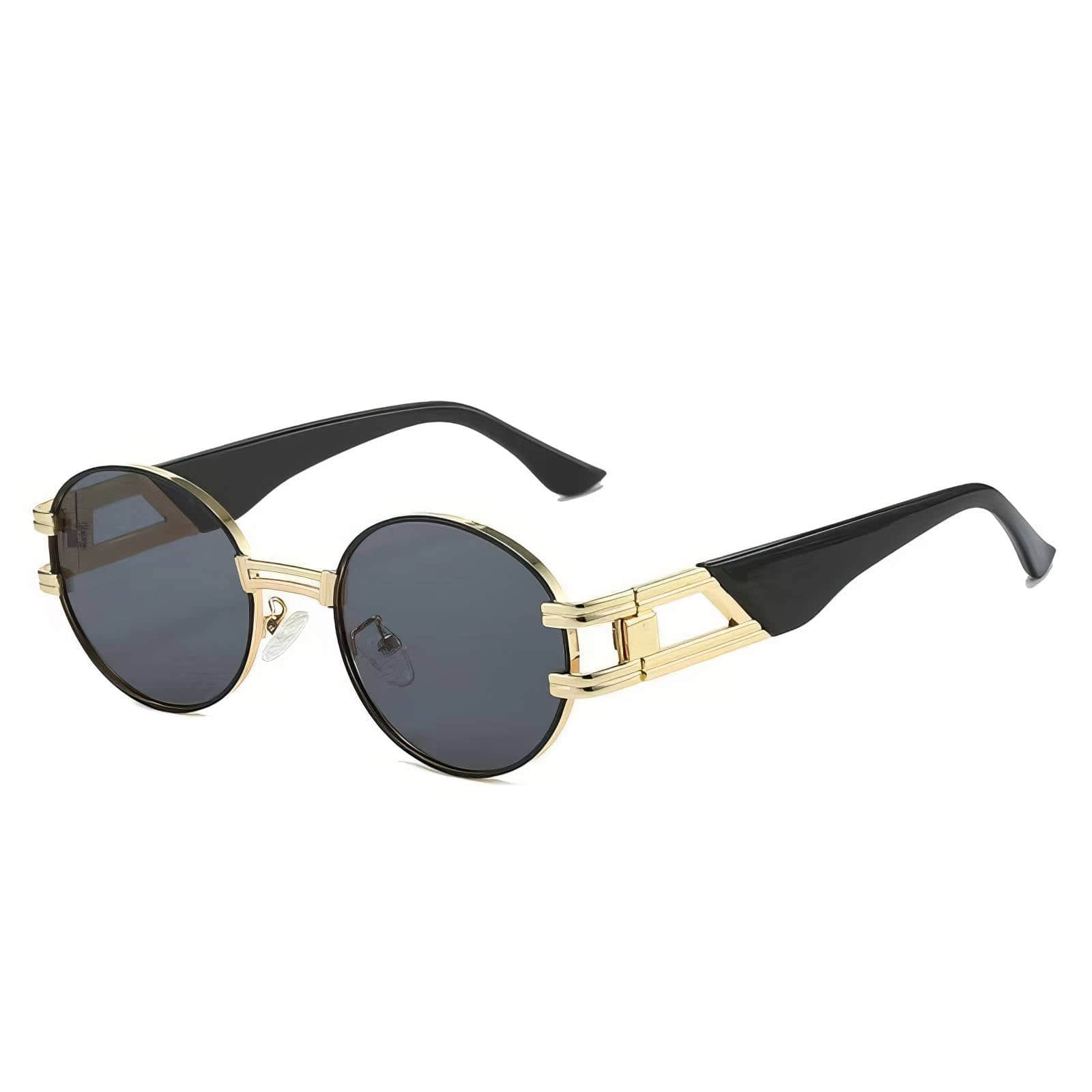 Oval Gold Metal Frame Eyewear Black / Resin