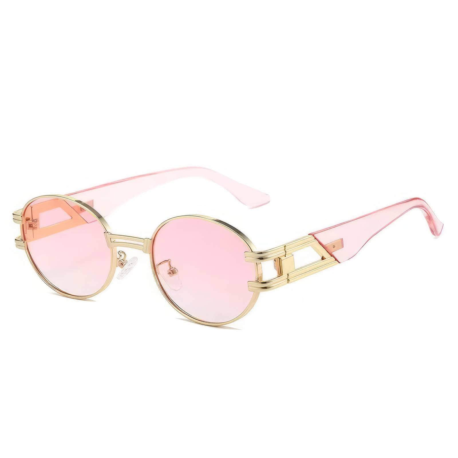 Oval Gold Metal Frame Eyewear Light Pink / Resin