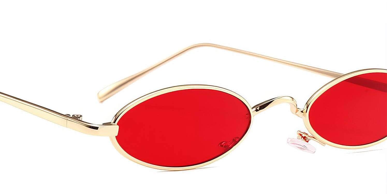 Oval Small Metal Frame Sunglasses