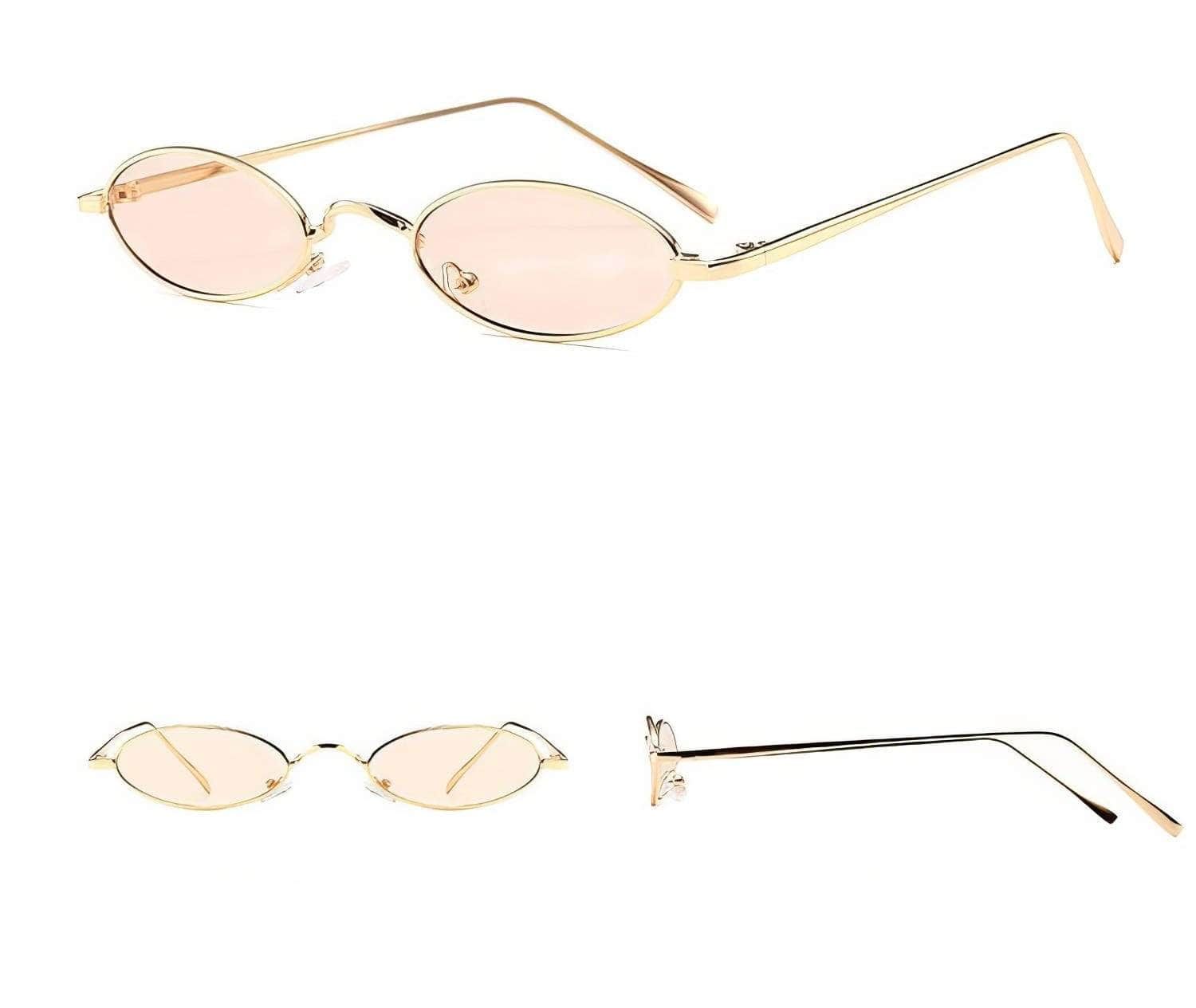 Oval Small Metal Frame Sunglasses