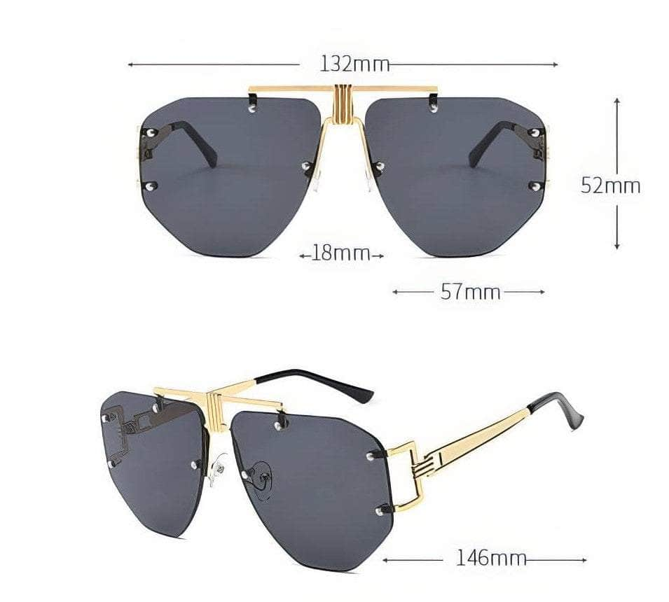 Oversize Rimless Sunglasses