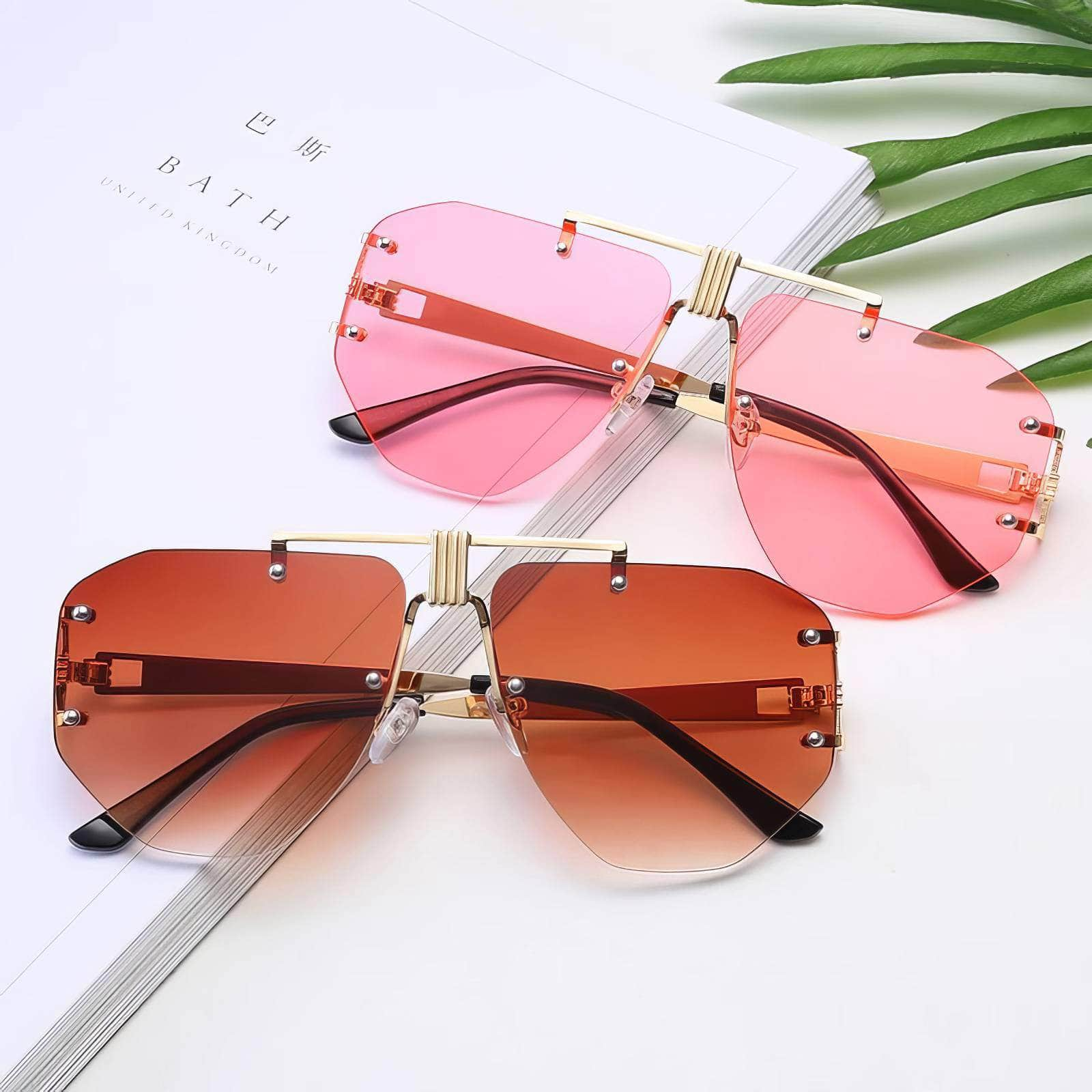 Oversize Rimless Sunglasses