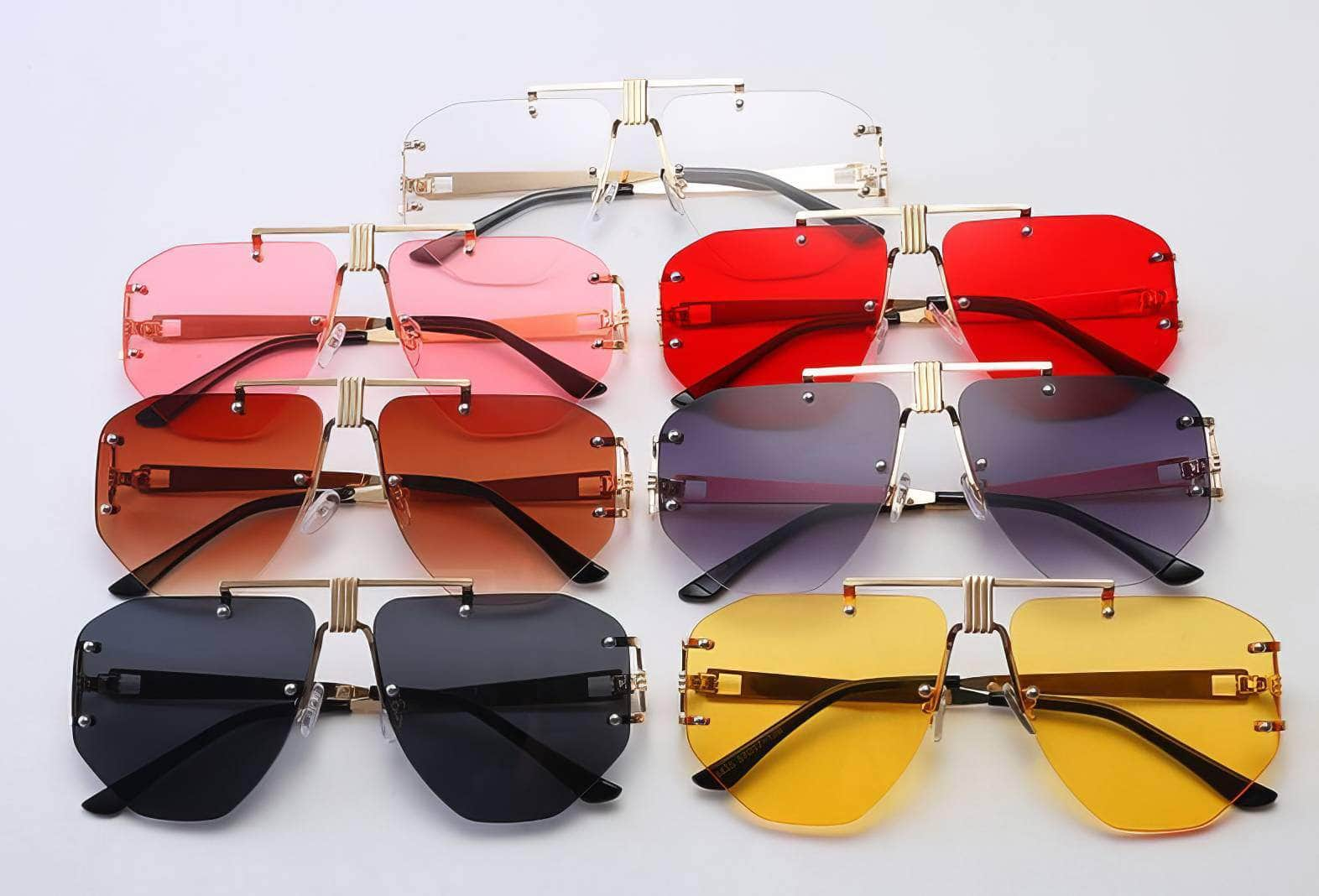 Oversize Rimless Sunglasses