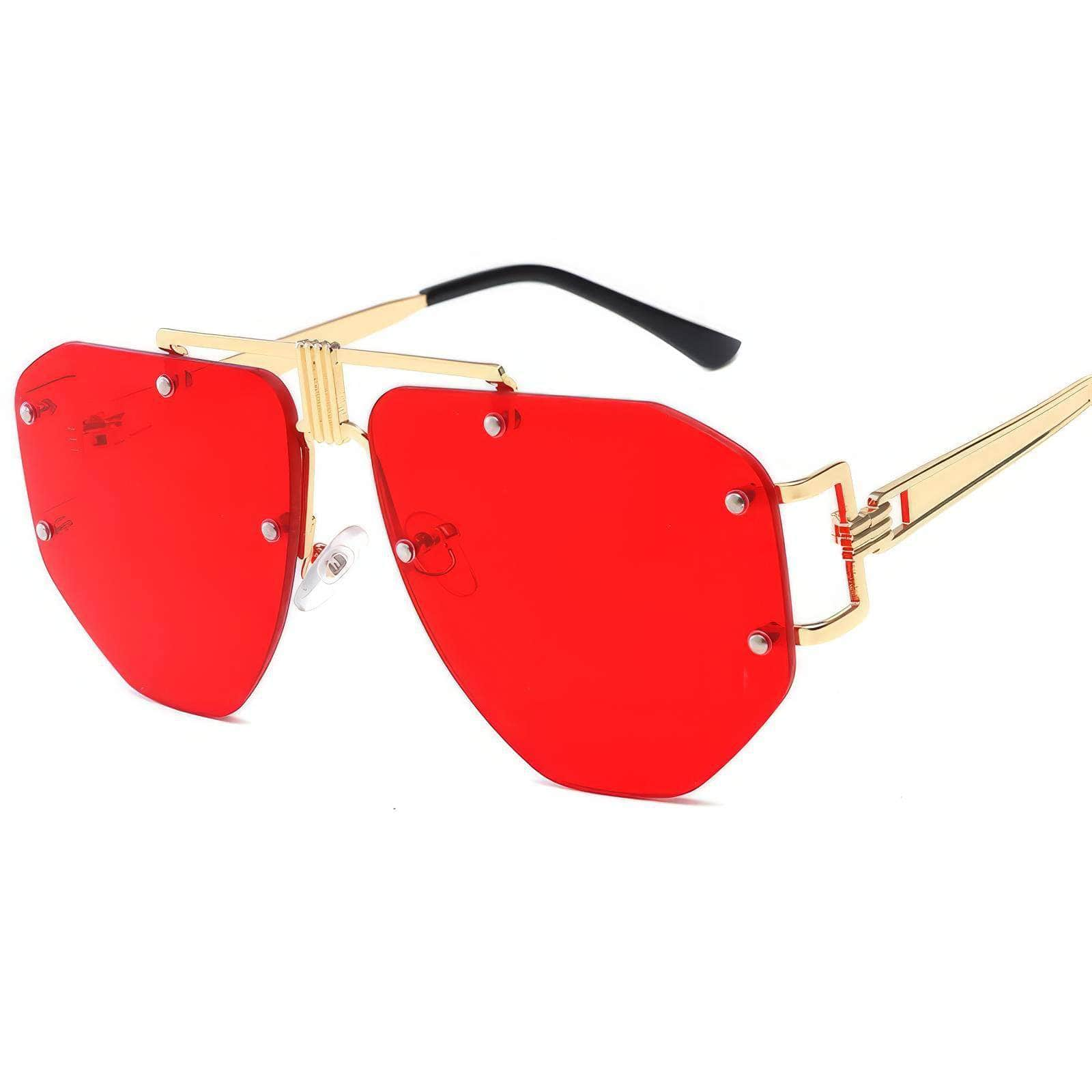 Oversize Rimless Sunglasses Orange/Black / Resin