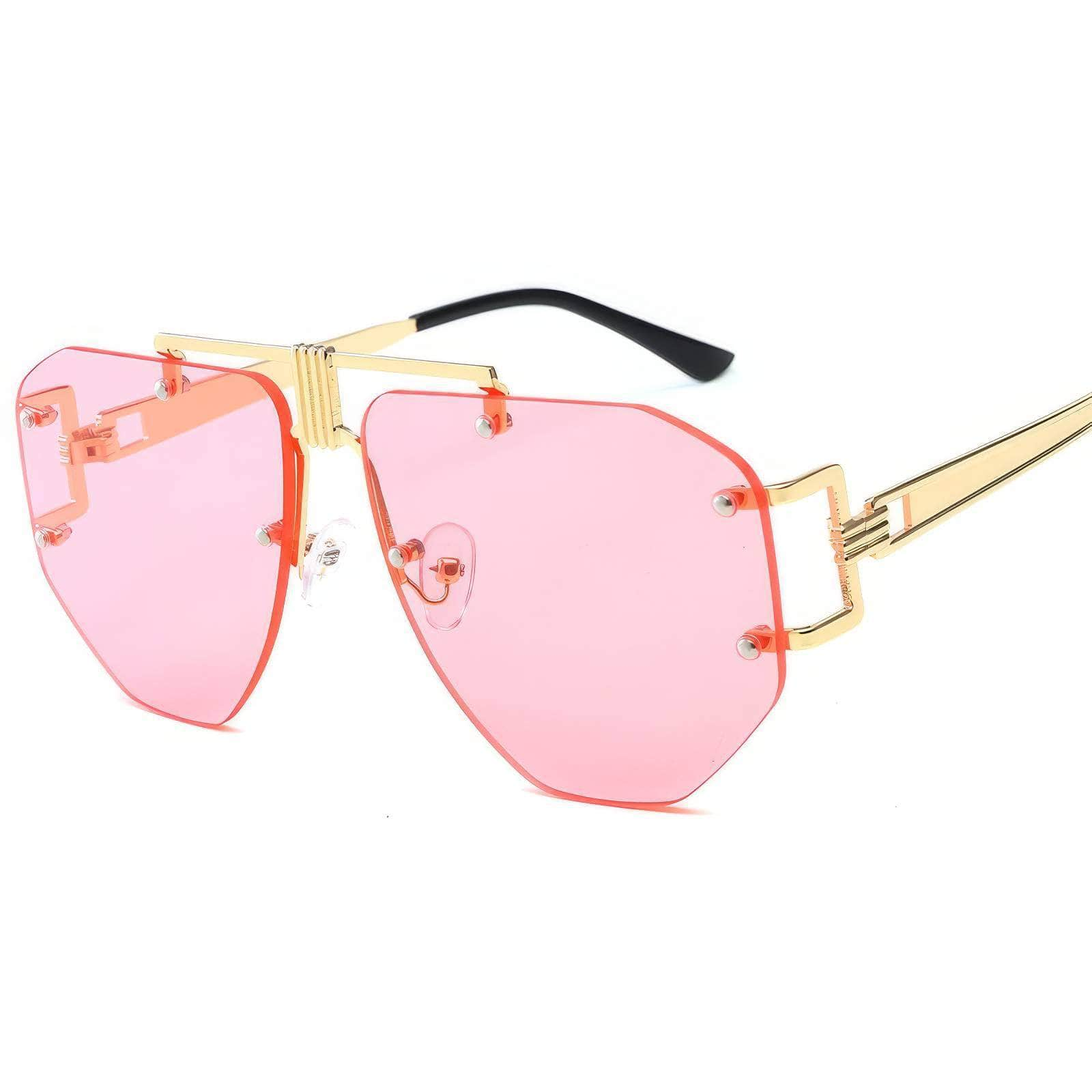 Oversize Rimless Sunglasses Pink/Black / Resin