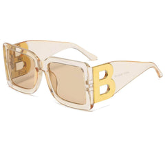 Oversized Square Frame Sunglasses Tea/Shallow Tea / Resin