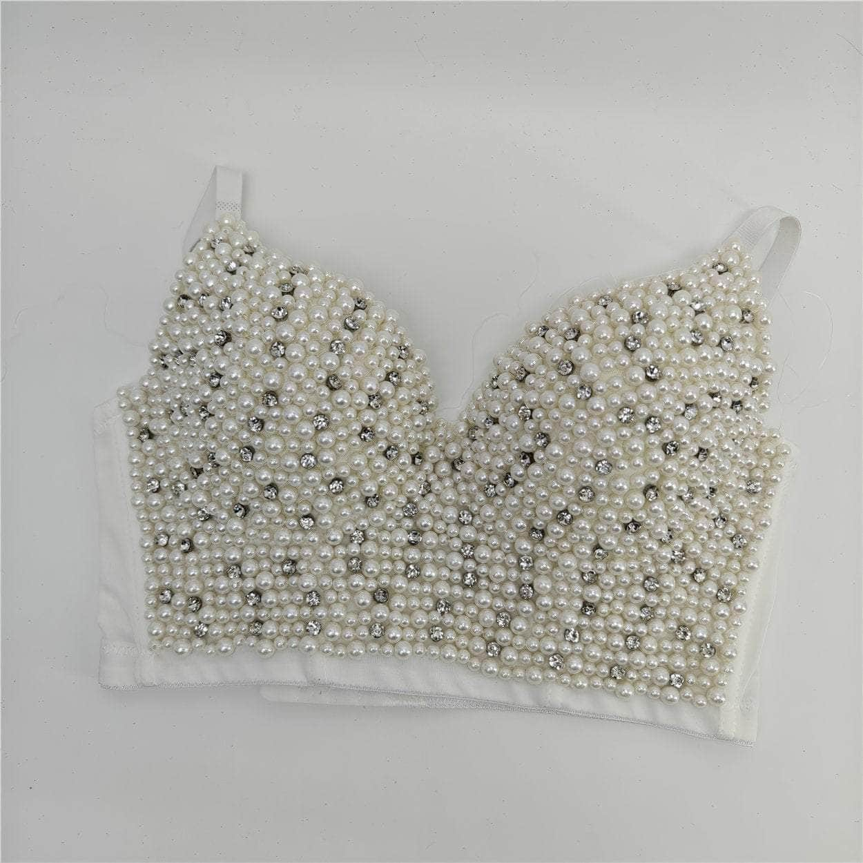 Pearl Bejeweled Corset Cami Bustier Top