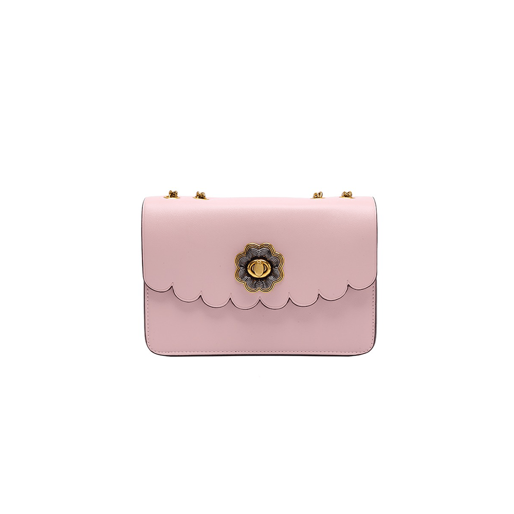 Peony Embellished Scallop Detail Handbag