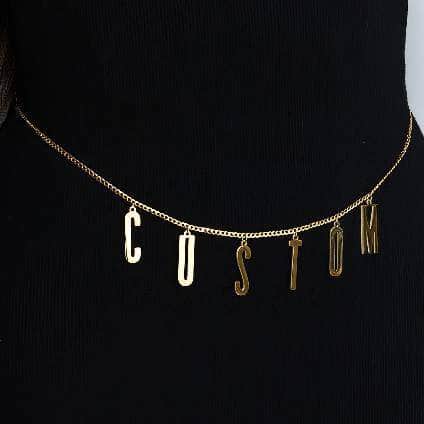 Personalized Custom Name Waist Chain for Women - Stainless Steel, 2-Layer Sexy Body Chain with Big Letter Pendant