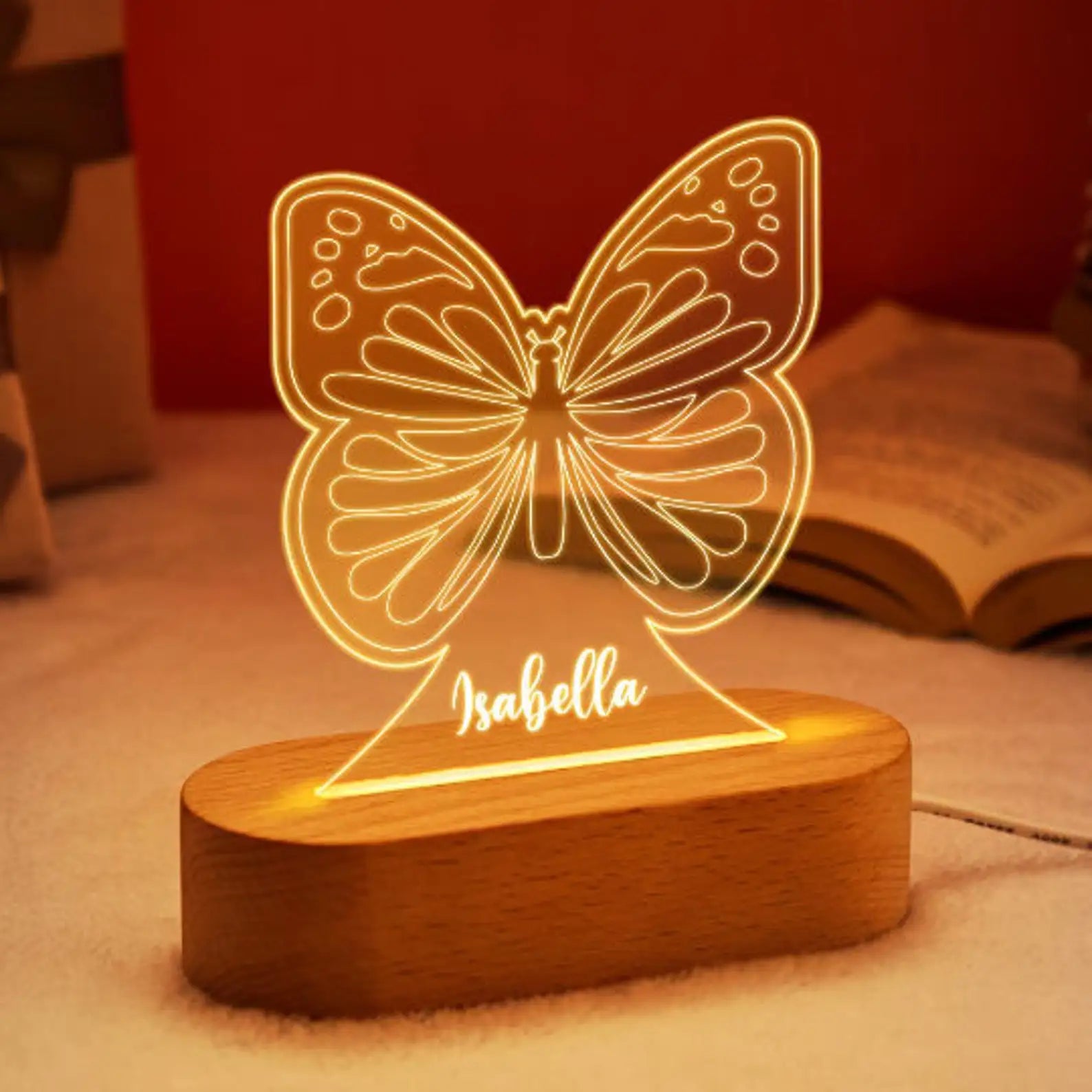 Personalized USB Night Light for Babies and Kids - Custom Name Lamp for Nursery, Newborn Bedroom, Home Decor, Ideal Birthday Warm Light / style 2