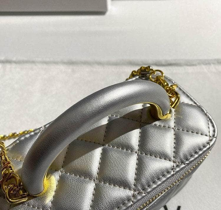 Petite Quilted Box Shaped Vanity Handbag