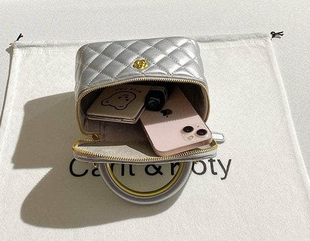 Petite Quilted Box Shaped Vanity Handbag