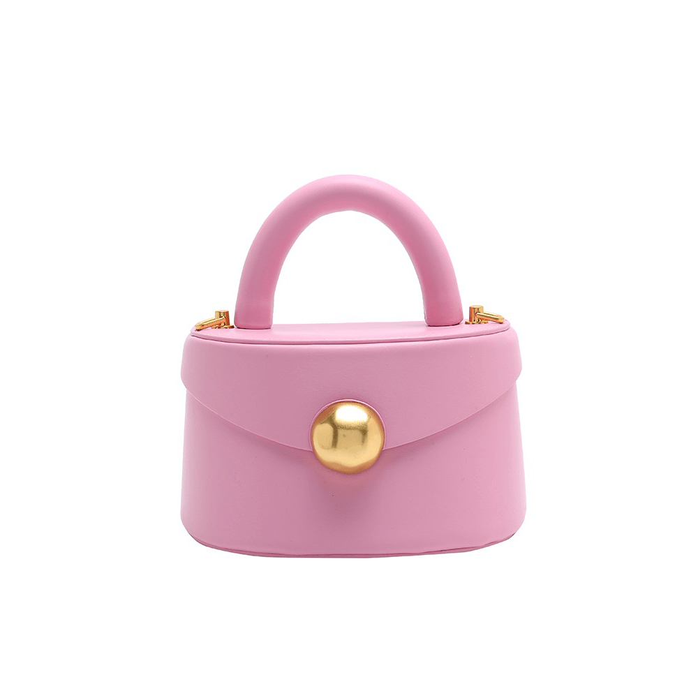 Petite Tote Bag with Adorned Gold Button Accent