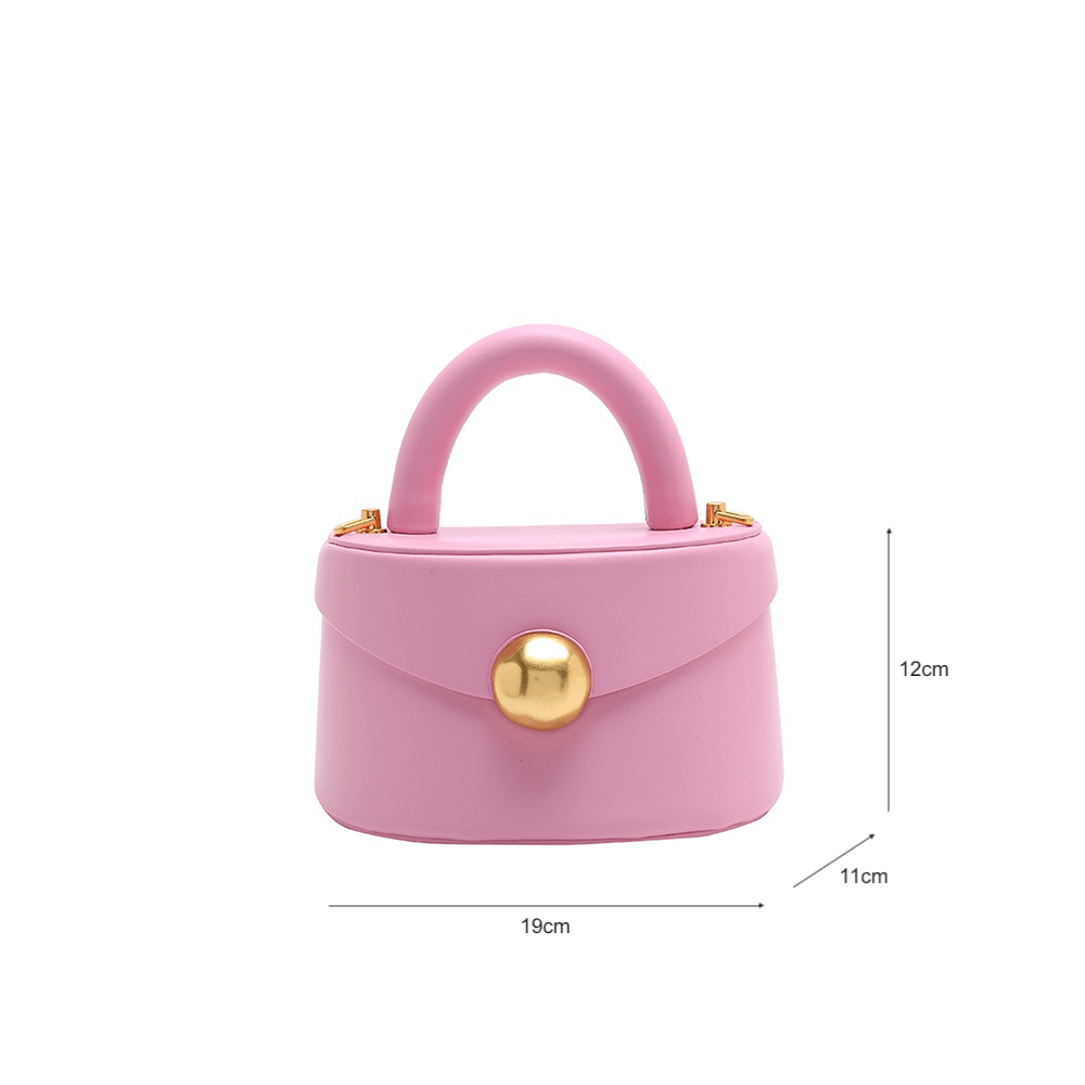 Petite Tote Bag with Adorned Gold Button Accent