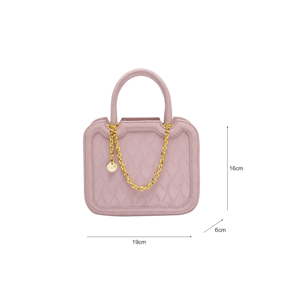 Pink Minimalist Quilted Box Bag