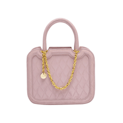 Pink Minimalist Quilted Box Bag