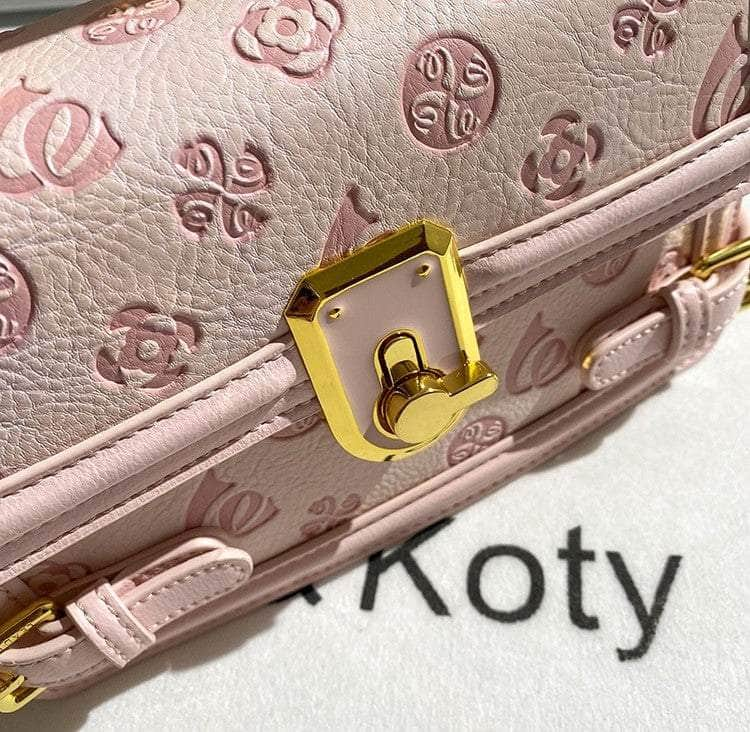 Pink Monogram Lock Detail Envelope  Handbag