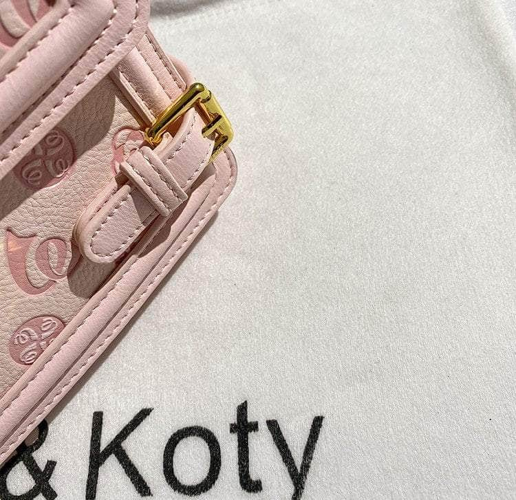 Pink Monogram Lock Detail Envelope  Handbag