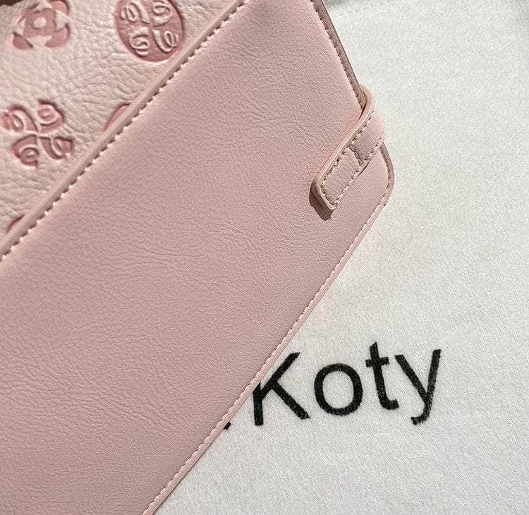 Pink Monogram Lock Detail Envelope  Handbag