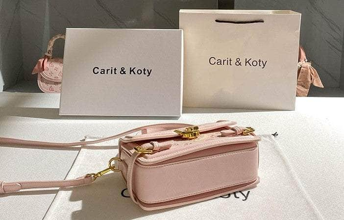 Pink Monogram Lock Detail Envelope  Handbag