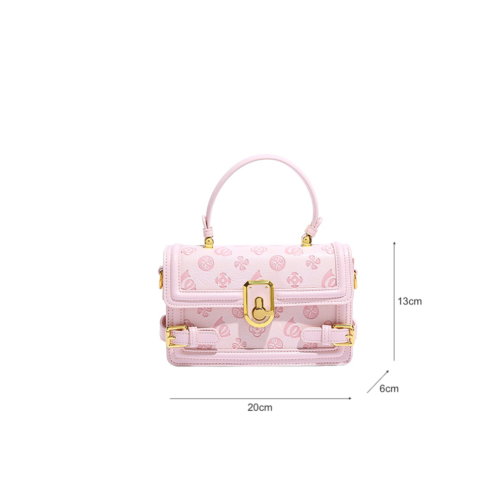 Pink Monogram Lock Detail Envelope  Handbag