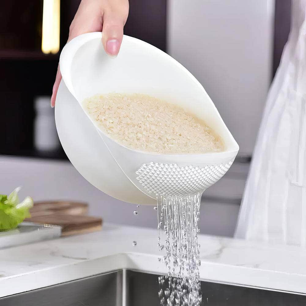 Plastic Colander Rice Sieve - Vegetable Fruit Basket, Draining Dishwashing Basket, Home Kitchen Rice Tools