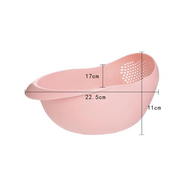 Plastic Colander Rice Sieve - Vegetable Fruit Basket, Draining Dishwashing Basket, Home Kitchen Rice Tools Pink
