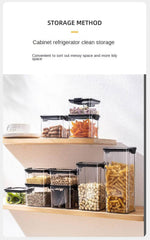 Plastic Food Storage Box Sets - Stackable Kitchen Sealed Jars for Multigrain, Dried Fruit, Tea, and More
