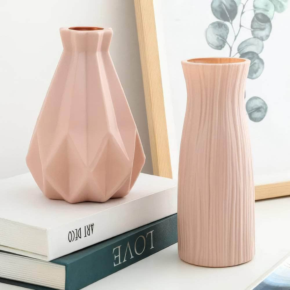 White Plastic Imitation Ceramic Vase for Home Decoration