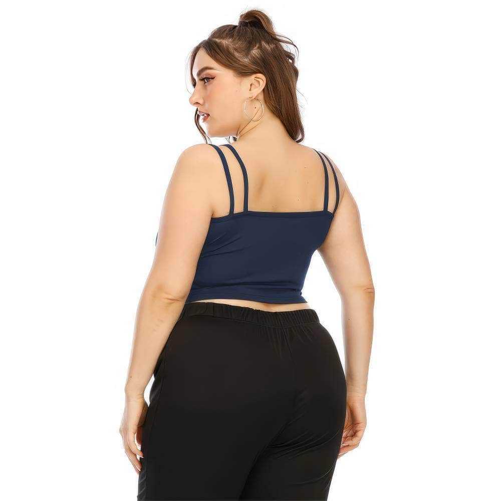 Plus Size Double Strap Crop Cami Tank Top