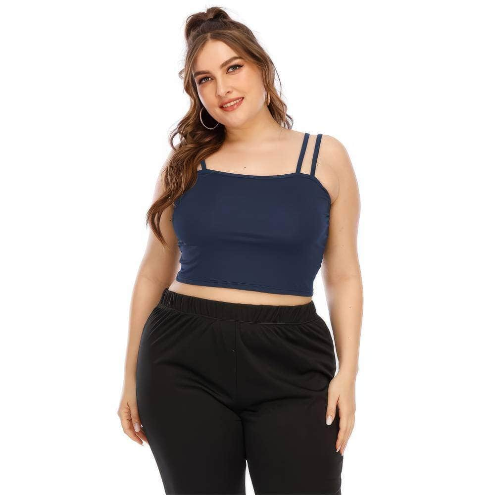 Plus Size Double Strap Crop Cami Tank Top