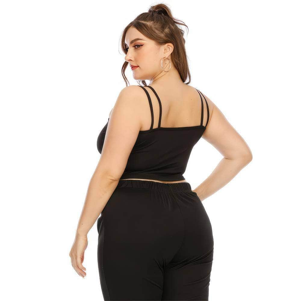 Plus Size Double Strap Crop Cami Tank Top