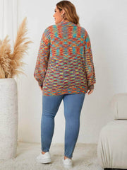 Plus Size Multicolor Pullover Sweater Top