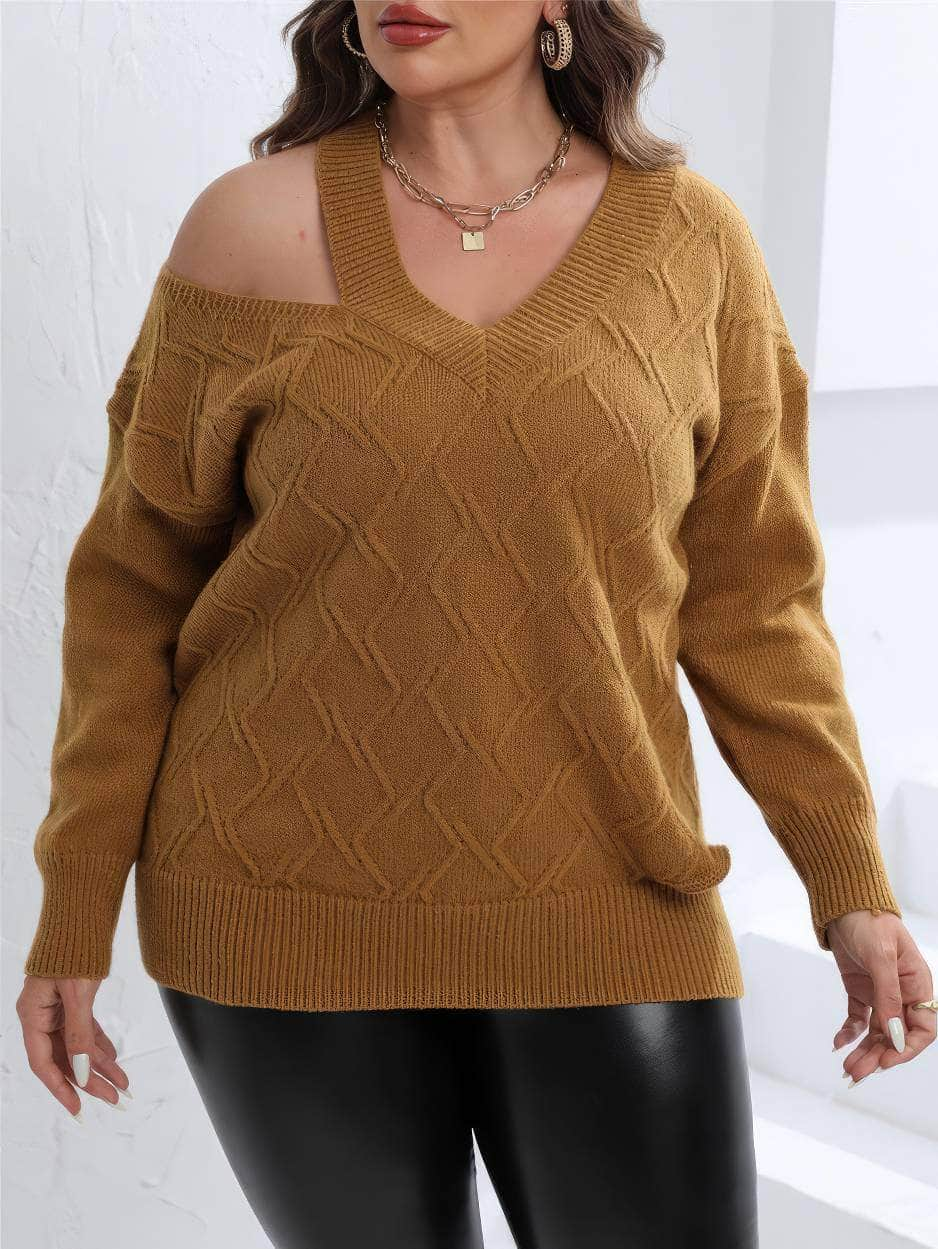 Plus Size Strappy Slouchy Pullover Sweater Top US 16-18 / Peru