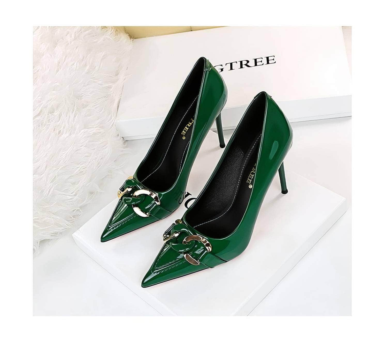 Pointed Toe Metal Embellished  Stilettos